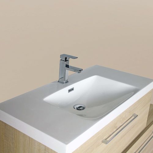 Meuble Simple Vasque 90 Cm Chêne Californien Naturel Aquazur