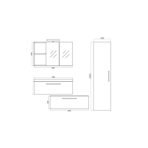 Meuble Avec Vasque 90 Cm Chêne Californien Gris Aquasun