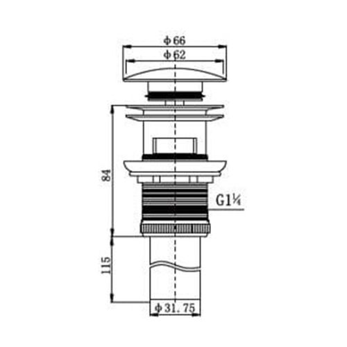 Bonde Up Chrome Pour Vasque Encastrée