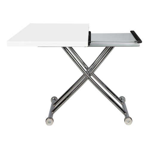 Table relevable 2 en 1 RECTO 2 Blanc laqué