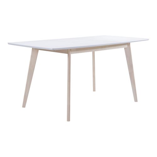 Table extensible L120-160 cm MALENA scandinave bois et blanc