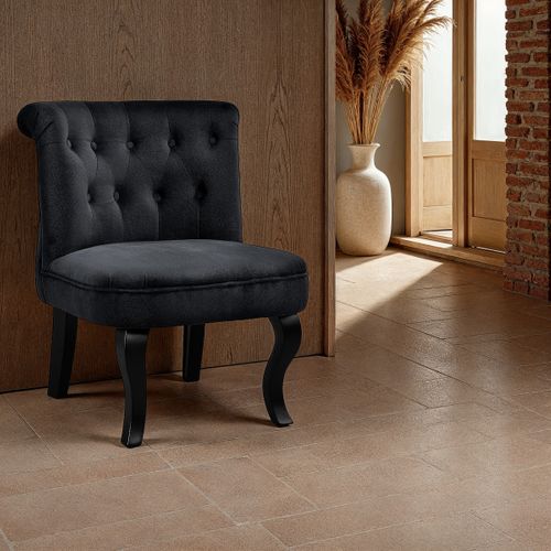 Fauteuil Crapaud SARAH tissu noir