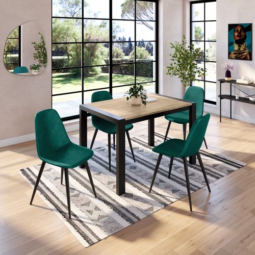 Table L.120/160 + allonge CAMDEN Chêne sonoma/noir