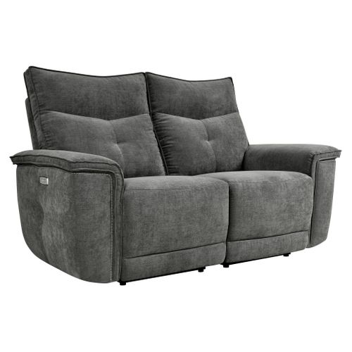 Canapé relax 2 places 2 moteurs ADAM tissu gris foncé