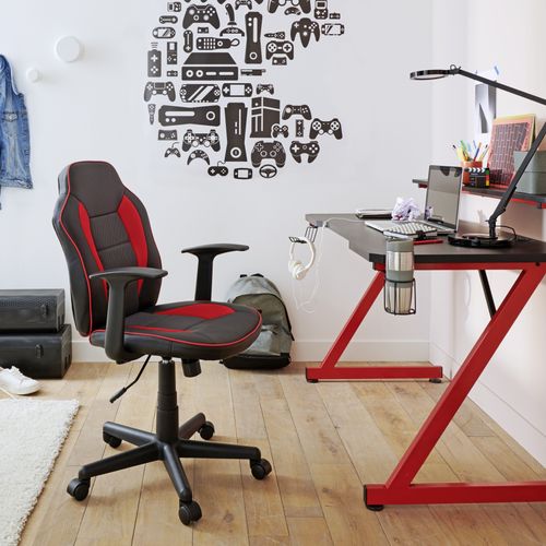 Fauteuil de bureau PUNCHY 2 Noir, rouge et gris
