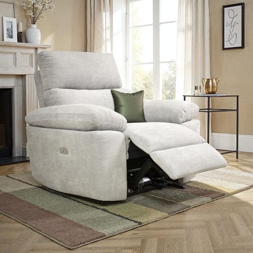 Fauteuil relax électrique ORION tissu gris beige