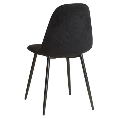 Chaise velours côtelé LYNETTE Noir