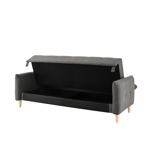 Banquette lit BIMBO tissu Gris anthracite