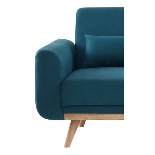 Canapé d'angle convertible méridienne réversible MARINE tissu bleu