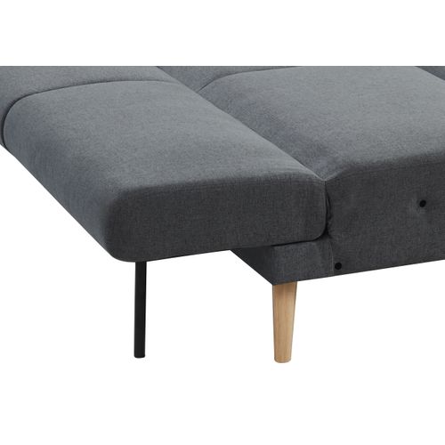 Canapé d'angle convertible méridienne réversible MARINE tissu gris foncé