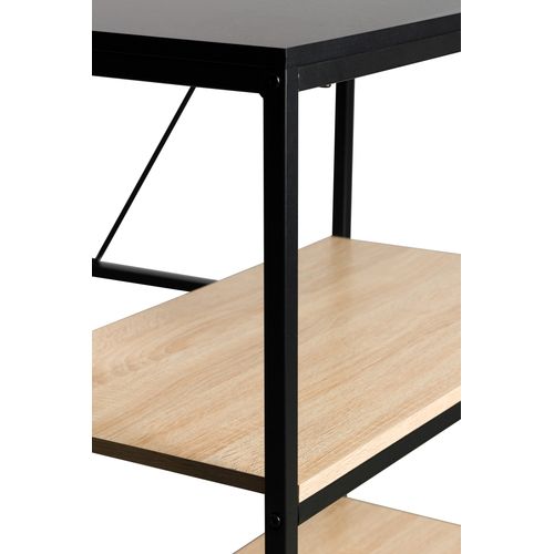 Bureau d'angle réversible avec ports USB CENTURY noir et imitation chêne