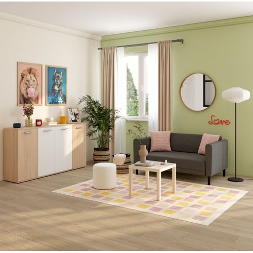 Meuble TV L. 150 cm NEXT Imitation chêne