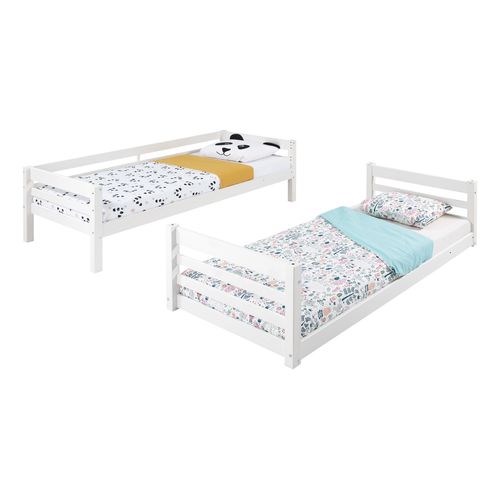 Lits superposés 2x90x190 cm BLOOM Blanc