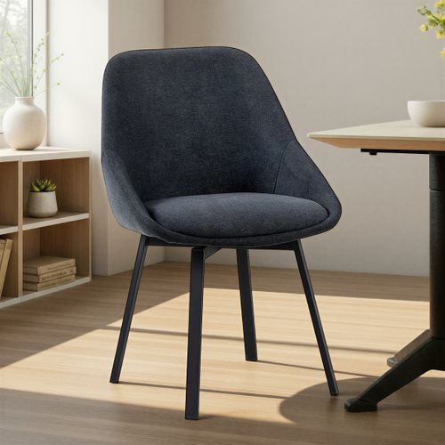 Lot de 2 chaises rotatives STORM tissu noir