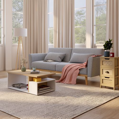 Banquette-lit ILONA tissu gris