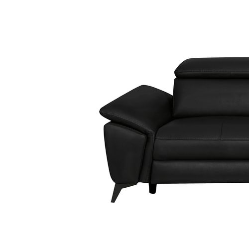 Canapé 2 places relax mat électrique NEWPORT II cuir et croûte de cuir noir