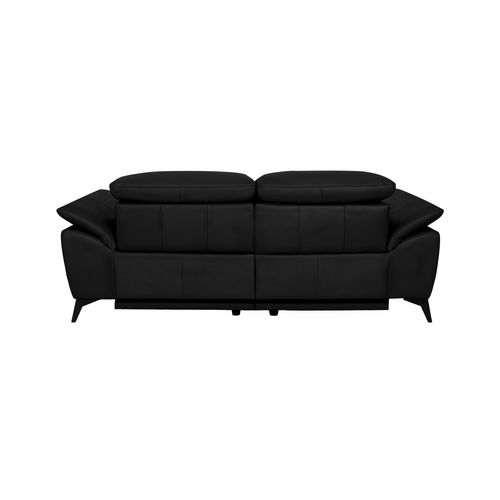 Canapé 2 places relax mat électrique NEWPORT II cuir et croûte de cuir noir