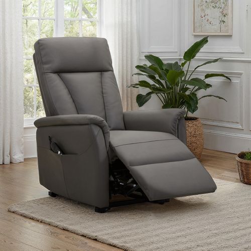 Fauteuil releveur 2 moteurs KENNY en PU gris foncé