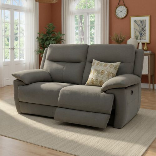 Canapé 2 places 2 relax électrique CURTISS III tissu gris foncé