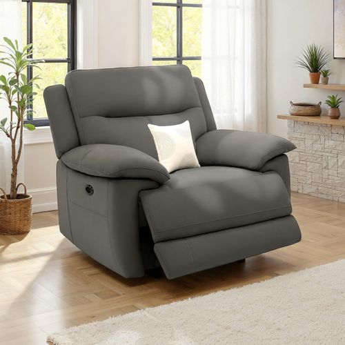 Fauteuil relax électrique CURTISS III tissu gris foncé