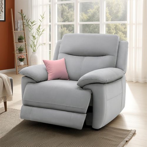 Fauteuil relax électrique CURTISS III tissu gris clair