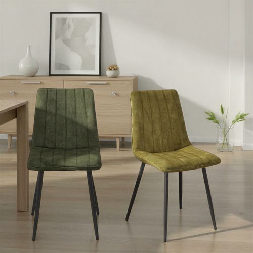 Lot de 2 chaises DIANE en velours kaki