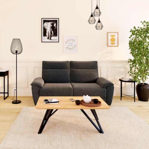 Table basse ANDREA Imitation chêne / noir