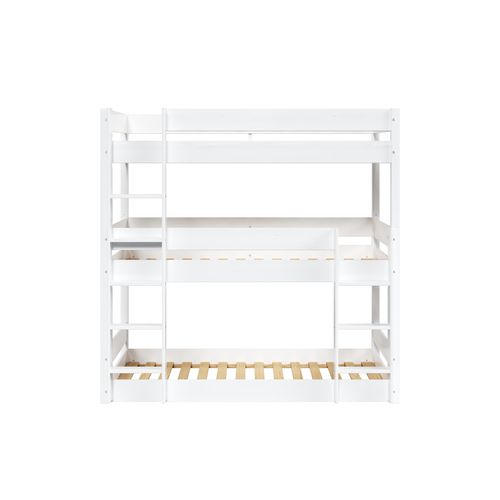Lit superposé 3x90x190 cm BLOOM Blanc