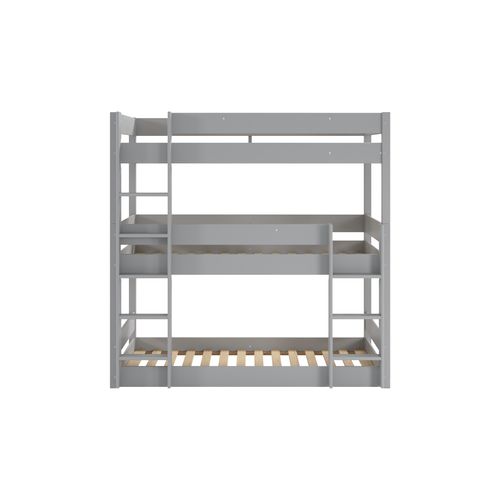 Lit superposé 3x90x190 cm BLOOM Gris