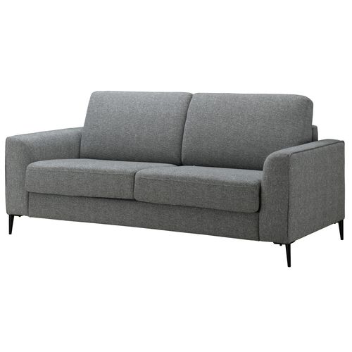 Canapé convertible express 3 places MORPHEE tissu gris matelas 12 cm