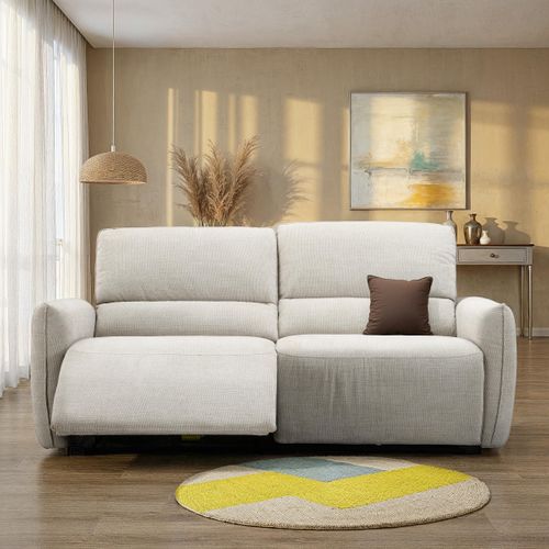 Canapé 3 places 2 relax CALVI tissu beige