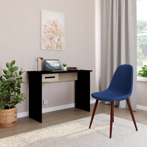 Chaise velours cotelé LYNETTE bleu