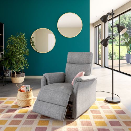 Fauteuil relax électrique SAMMY tissu gris