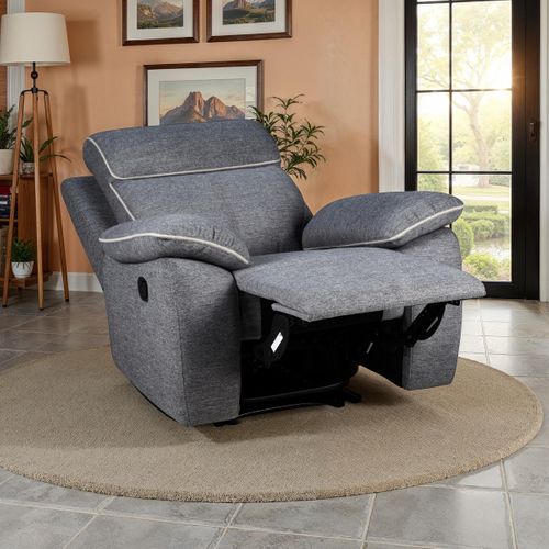 Fauteuil relax manuel CONRAD tissu gris