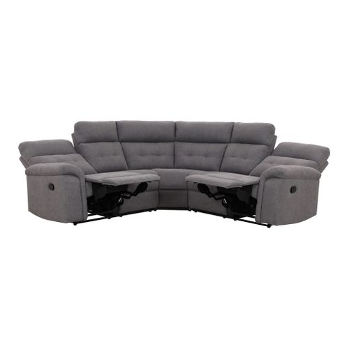 Canapé d'angle relax GASPARD tissu gris
