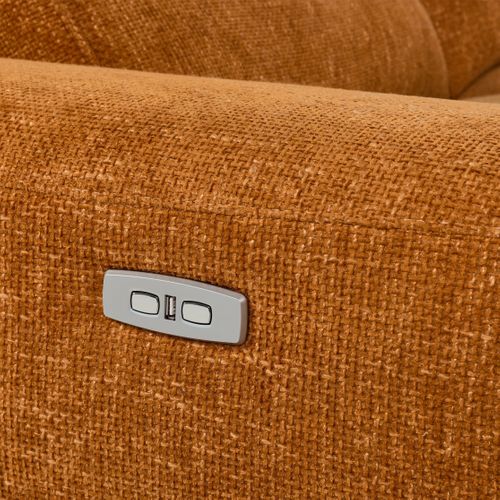 Canapé d'angle méridienne MAXIME gauche tissu orange