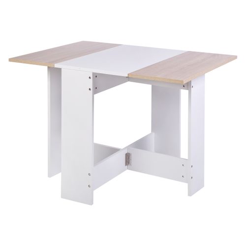 Table pliable DARA imitation chêne et blanc