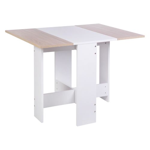 Table pliable DARA imitation chêne et blanc