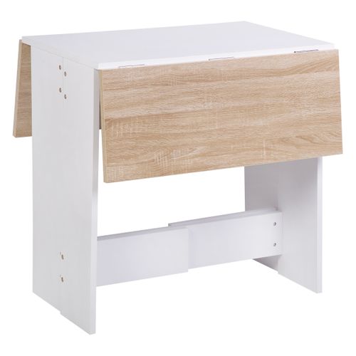 Table pliable DARA imitation chêne et blanc