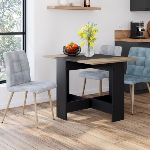 Table pliable DARA imitation chêne et noir