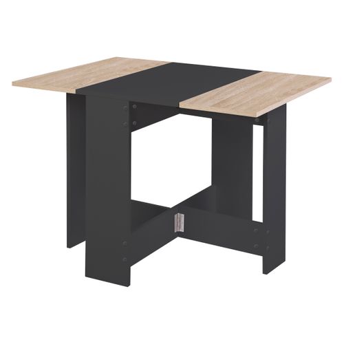 Table pliable DARA imitation chêne et noir