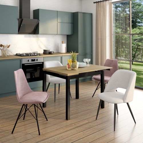 Lot de 2 chaises GABRIELE velours côtelé beige