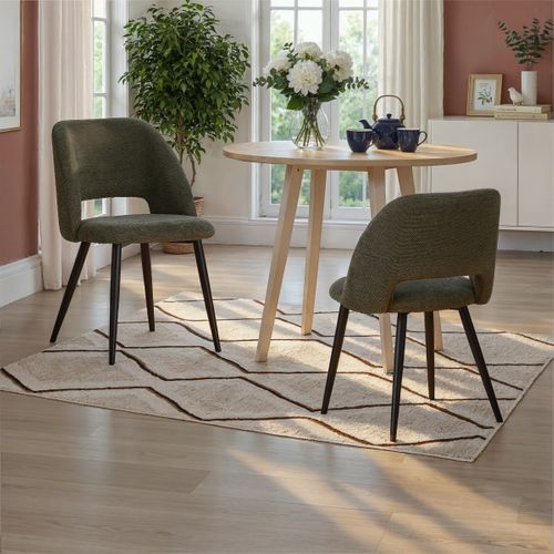 Lot de 2 chaises GABRIELE en tissu vert