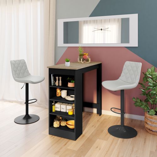 Tabouret de bar CHRIS Gris / Noir