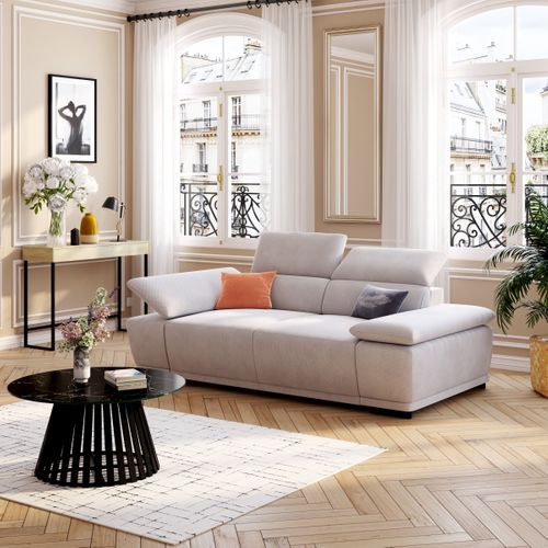 Table basse ronde MAJESTY plateau imitation marbre noir