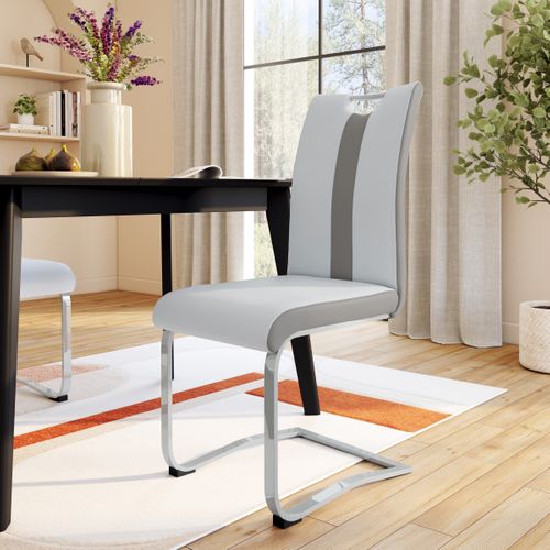 Lot de 2 chaises SNOW blanche et grise