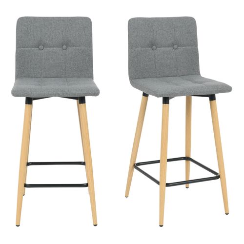 Lot de 2 tabourets de bar H. 63 cm MEVIK gris foncé
