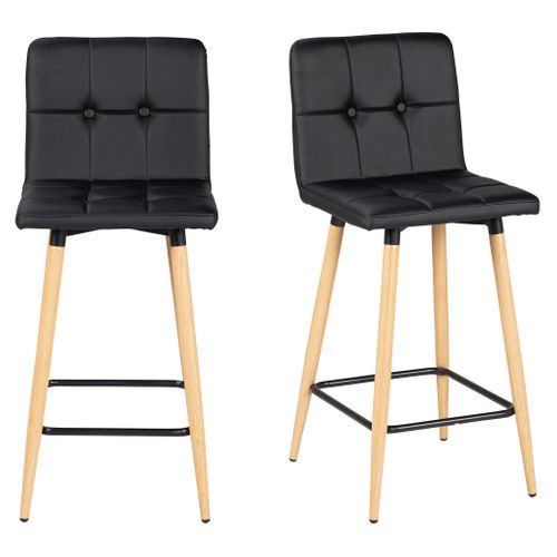 Lot de 2 tabourets de bar H.63 cm MEVIK noir