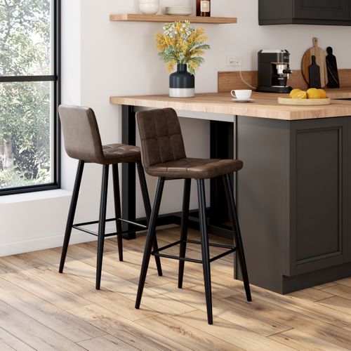 Lot de 2 tabourets de bar H. 63 cm MEVIK vintage