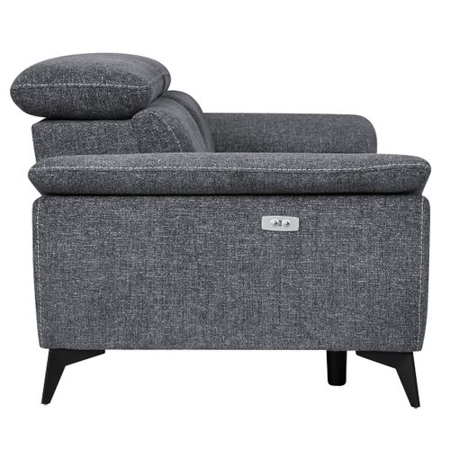 Canapé 2 places relax Newport III tissu gris foncé
